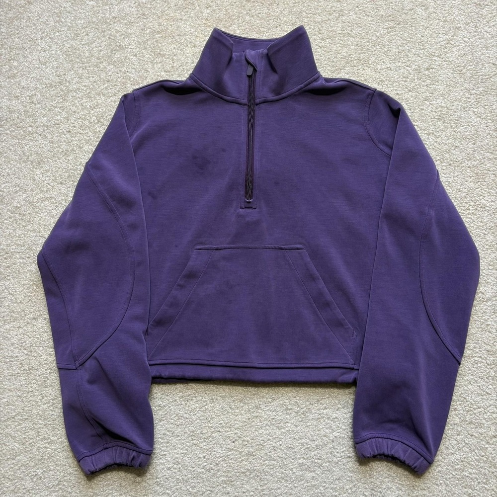 Lululemon Sweatshirt Womens 4 Purple Scuba‎ Oversized Funnel Neck Half Zip Top